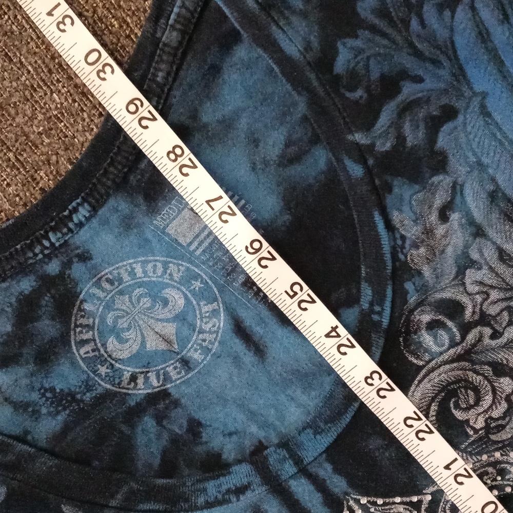🖤Affliction🖤 - Blue/Black U-Neck Tee - Picture 14 of 14
